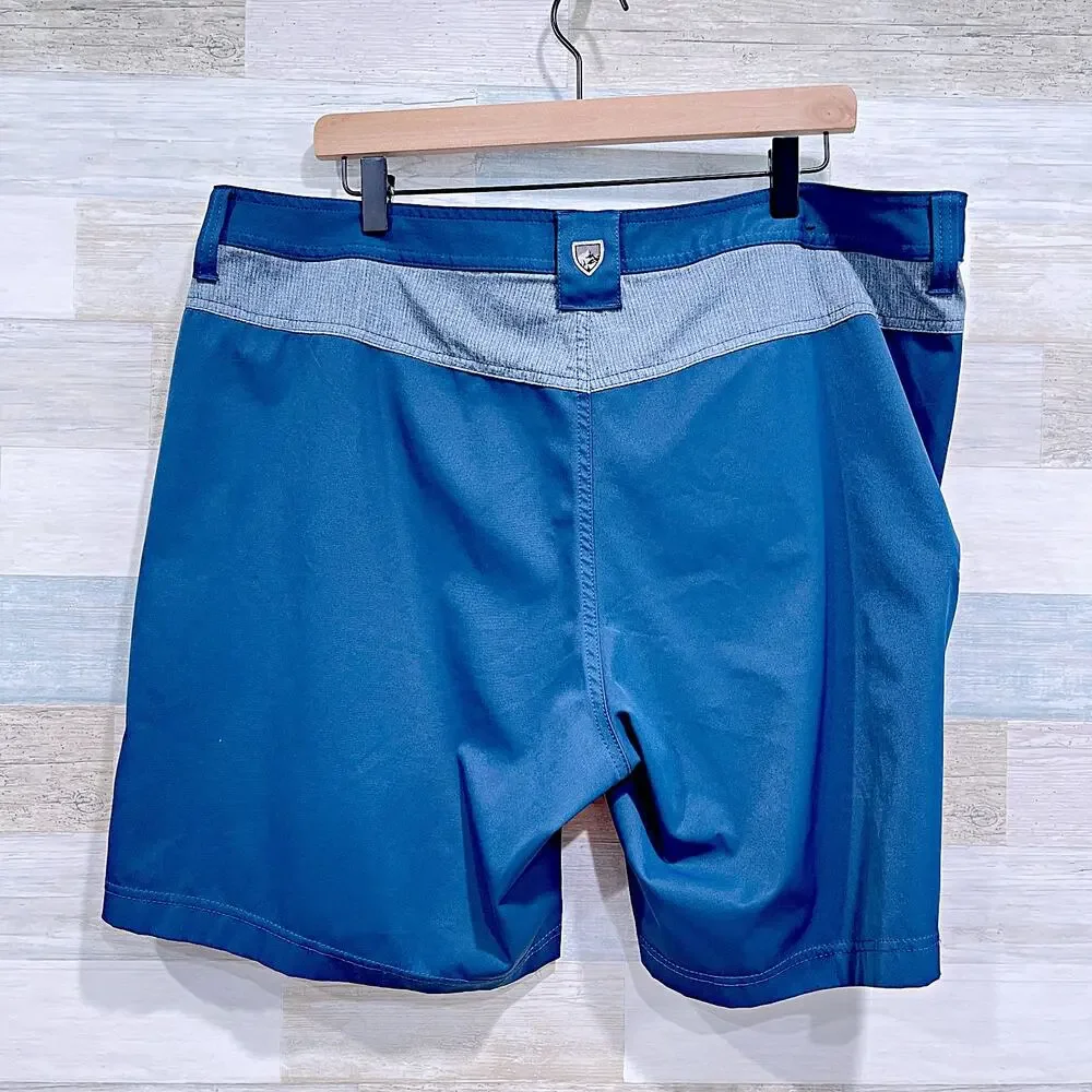 KUHL Performance Water Shorts Swim Trunks Blue Quick Dry Sports Mens 40